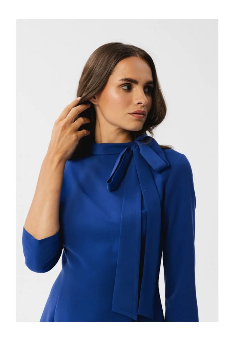 Rochie midi dama,  Gwalchakin, albastru de floarea de colt, Albastru inchis