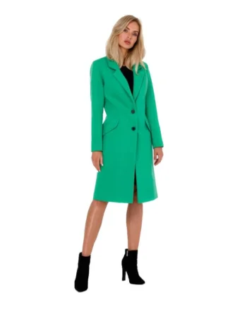 Palton Crombie pentru femei, Made of Emotion, Maduna, verde deschis, Verde