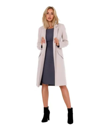 Palton Crombie pentru femei, Made of Emotion, Maduna, bej, Bej