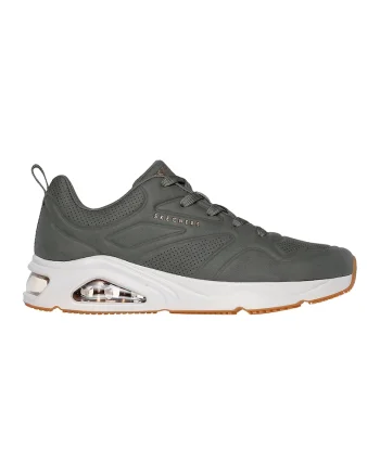 Pantofi sport din piele ecologica si logo Tress Air Uno, Verde masliniu