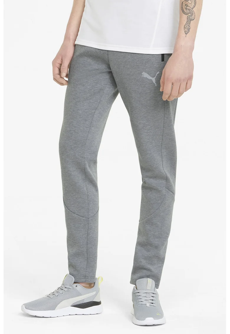 Pantaloni sport slim fit cu tehnologie DryCell Evostripe, Gri melange