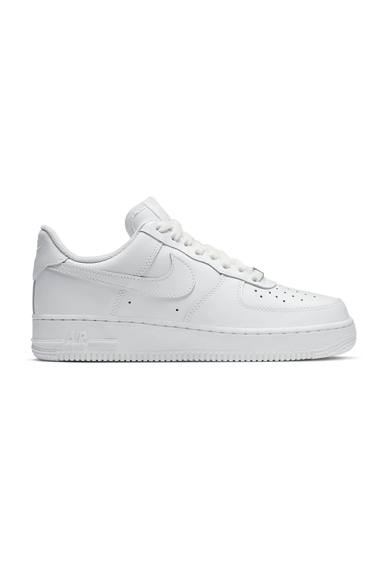 Pantofi sport din piele ecologica Air Force 1, Alb optic