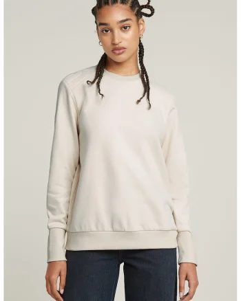 Bluza de trening din amestec de bumbac organic, Crem