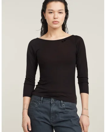 Bluza slim fit din lyocell, Negru