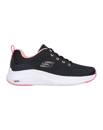 Pantofi sport de piele ecologica cu sireturi, Negru/Roz