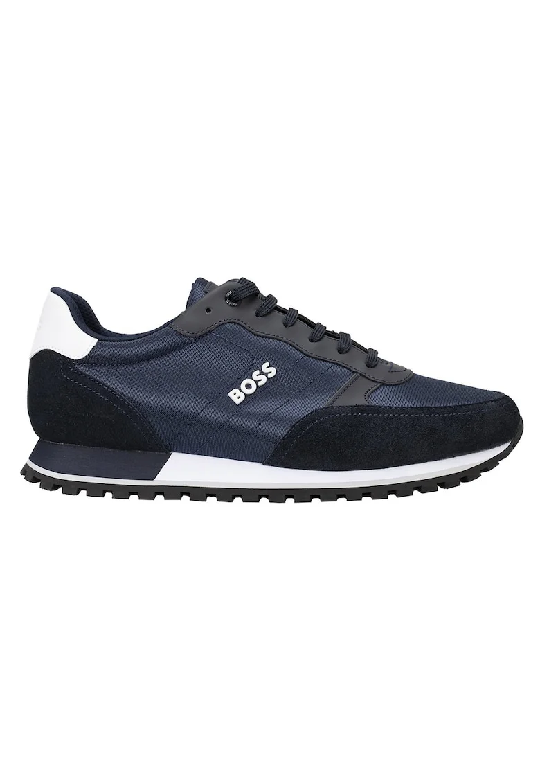 Pantofi sport cu detalii de piele intoarsa Parkour-L Runn 15219, Alb/Negru/Bleumarin