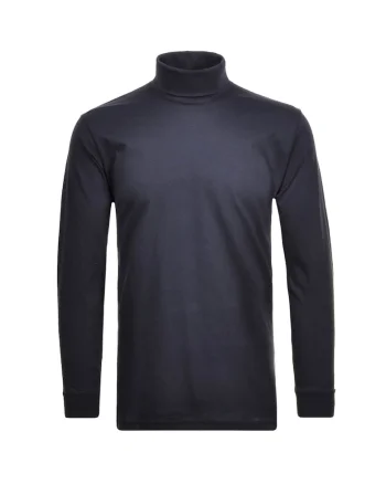 Bluza uni cu guler inalt, Albastru inchis