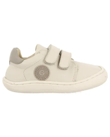 Pantofi sport din piele cu inchidere velcro, Alb
