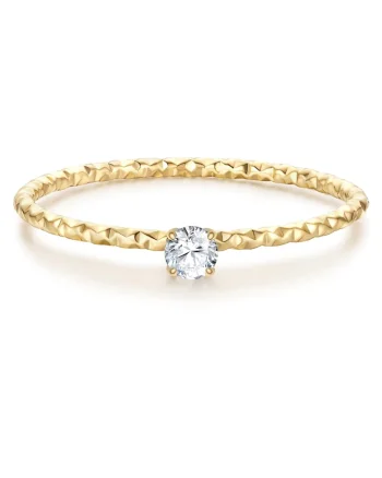 Inel placat cu aur de 14k si zirconia, Auriu