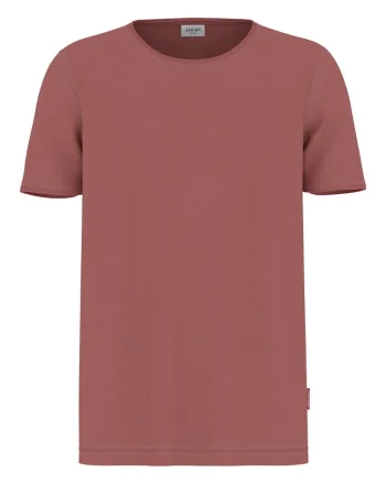 Tricou cu decolteu la baza gatului si model uni, Rosu