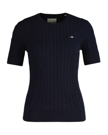Tricou cu model torsade si detaliu logo, Albastru