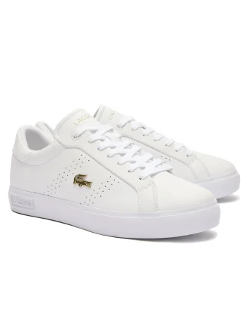 Pantofi sport de piele si piele ecologica, Alb optic