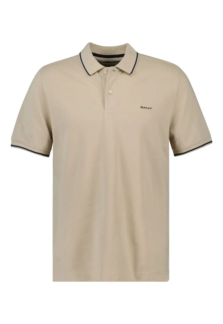 Tricou polo din material pique, Maro nisip