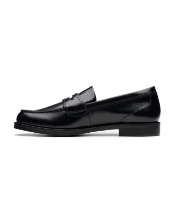 Pantofi loafer din piele cu model uni, Negru
