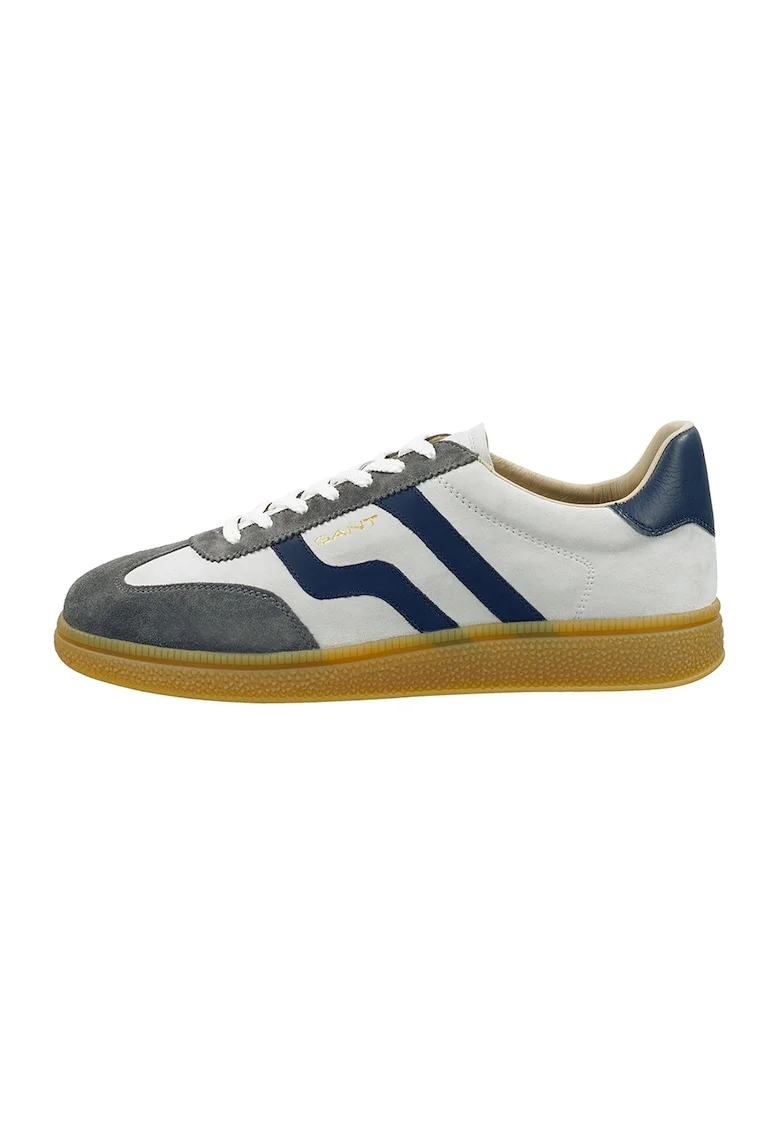 Pantofi sport de piele intoarsa cu garnituri sintetice Cuzmo, Alb/Gri