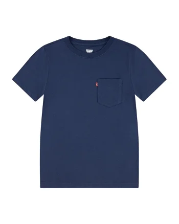 Tricou din amestec de bumbac cu buzunar frontal, Albastru ultramarin