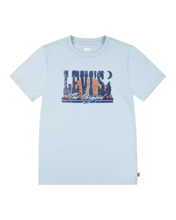 Tricou din amestec de bumbac cu logo, Albastru inchis/Portocaliu stins/Albastru deschis