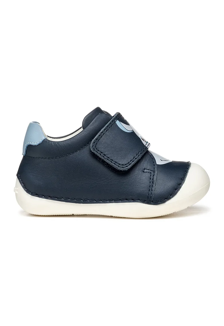 Pantofi sport Tutim de piele cu inchidere velcro, Albastru deschis/Bleumarin