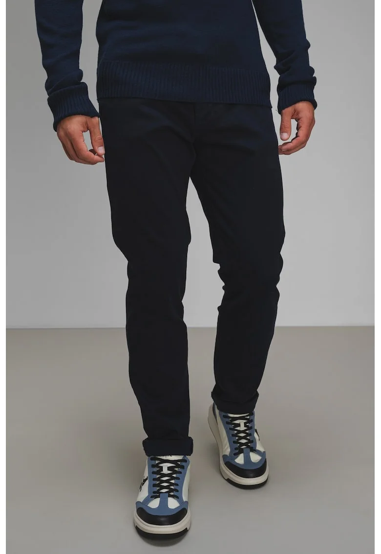 Pantaloni chino cu talie medie Chino, Bleumarin