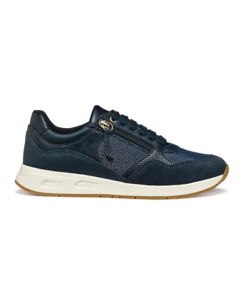 Pantofi sport cu insertii de piele intoarsa, Bleumarin