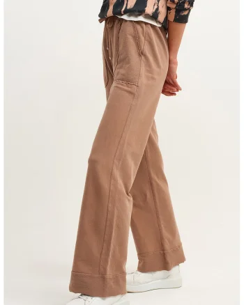 Pantaloni de bumbac cu croiala ampla, Maro nisip