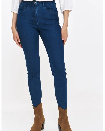 Blugi skinny cu talie inalta, Bleumarin