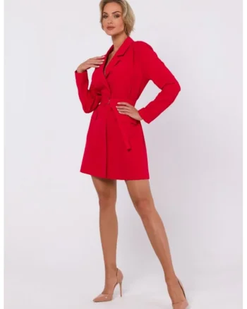 Rochie sacou cu curea,, Rosu