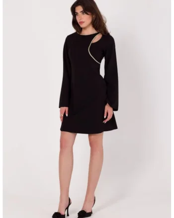 Rochie cu decolteu in forma de lacrima,, Negru