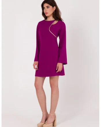 Rochie cu decolteu in forma de lacrima,, Roz
