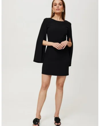 Rochie mini cu maneci taiate,, Negru