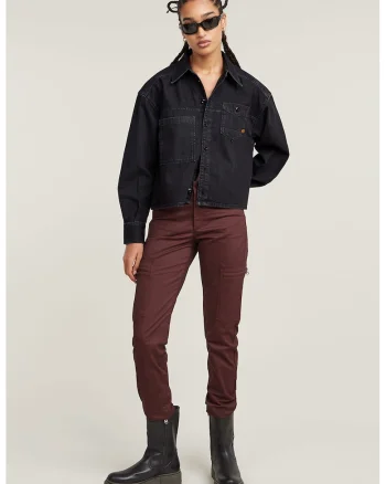Pantaloni cargo skinny, Maro cognac