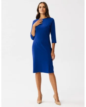 Rochie creion cu taietura,, Albastru