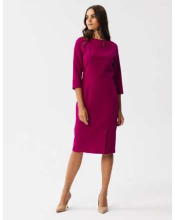 Rochie creion cu taietura,, Roz