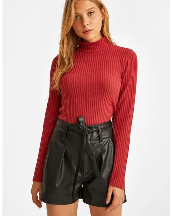 Pulover cu aspect striat, Rosu inchis