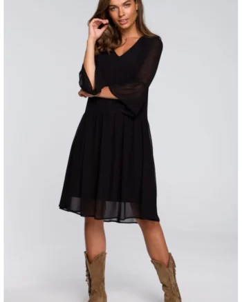 Rochie simpla din sifon,, Negru