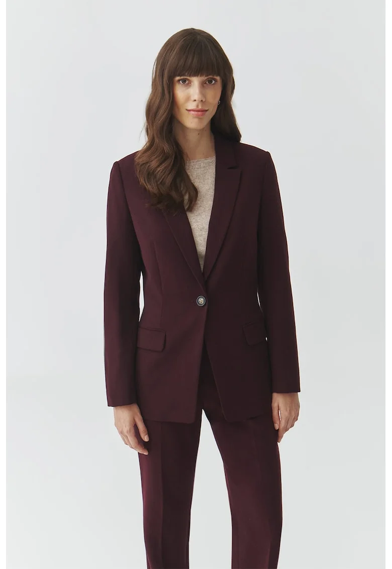 Sacou regular fit cu buzunare cu clapa, Violet inchis