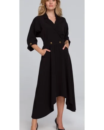 Rochie cu nasturi decorativi,  Poliester
