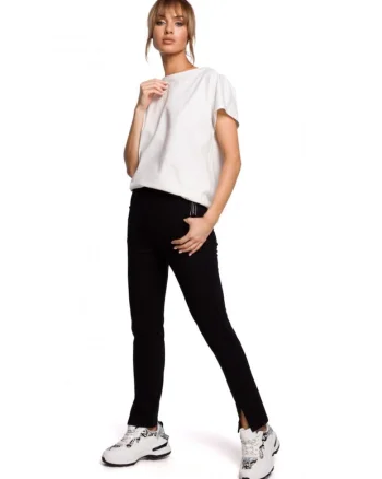 Pantaloni dama,  Bumbac/Elastan, Negru