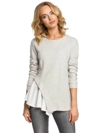 Bluza dama,  Bumbac/Poliester, Gri,