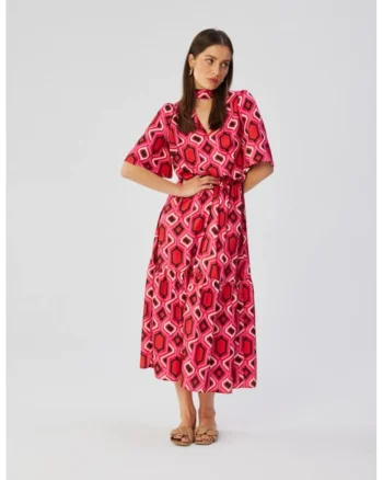 Rochie maxi cu volane,