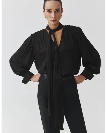 Bluza eleganta cu maneci lungi, Negru