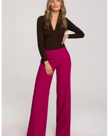 Pantaloni eleganti, evazata,  Rosu