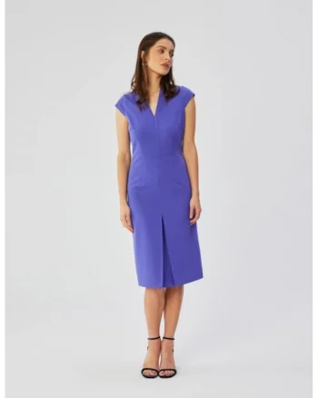 Rochie creion cu decolteu in V,, Violet