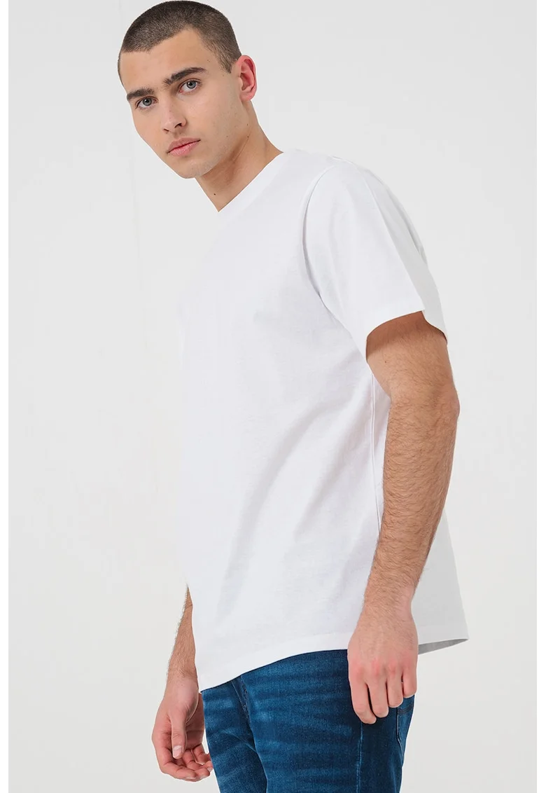 Tricou din bumbac cu imprimeu grafic, Alb/Verde persan