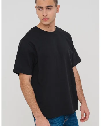 Tricou din bumbac cu imprimeu grafic, Negru/Roz somon