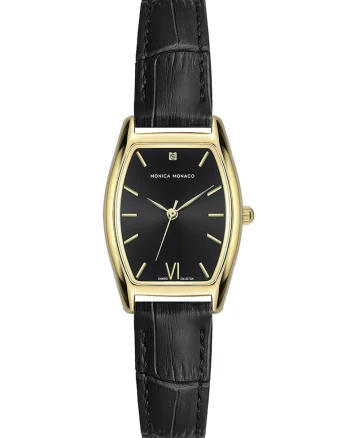 Ceas analog cu diamant pe cadran, Negru
