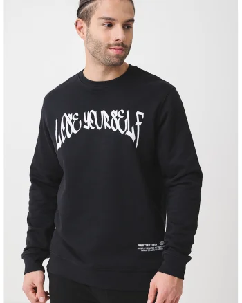 Bluza de trening cu model grafic pe spate Eminem, Alb/Negru