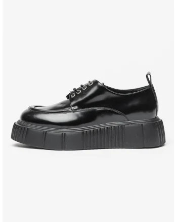 Pantofi flatform de piele, Negru