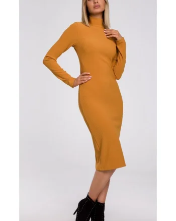 Rochie - Poliester / Elastan, Galben, Galben mustar