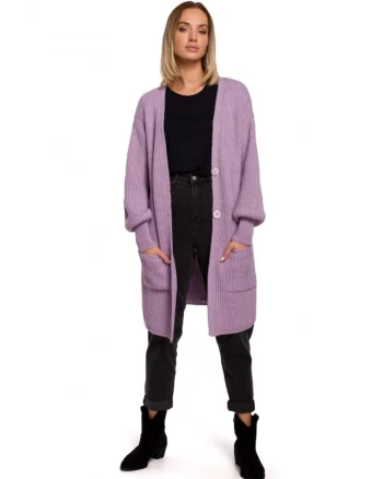 Cardigan cu  Acril, Poliamida, Lila, Lila